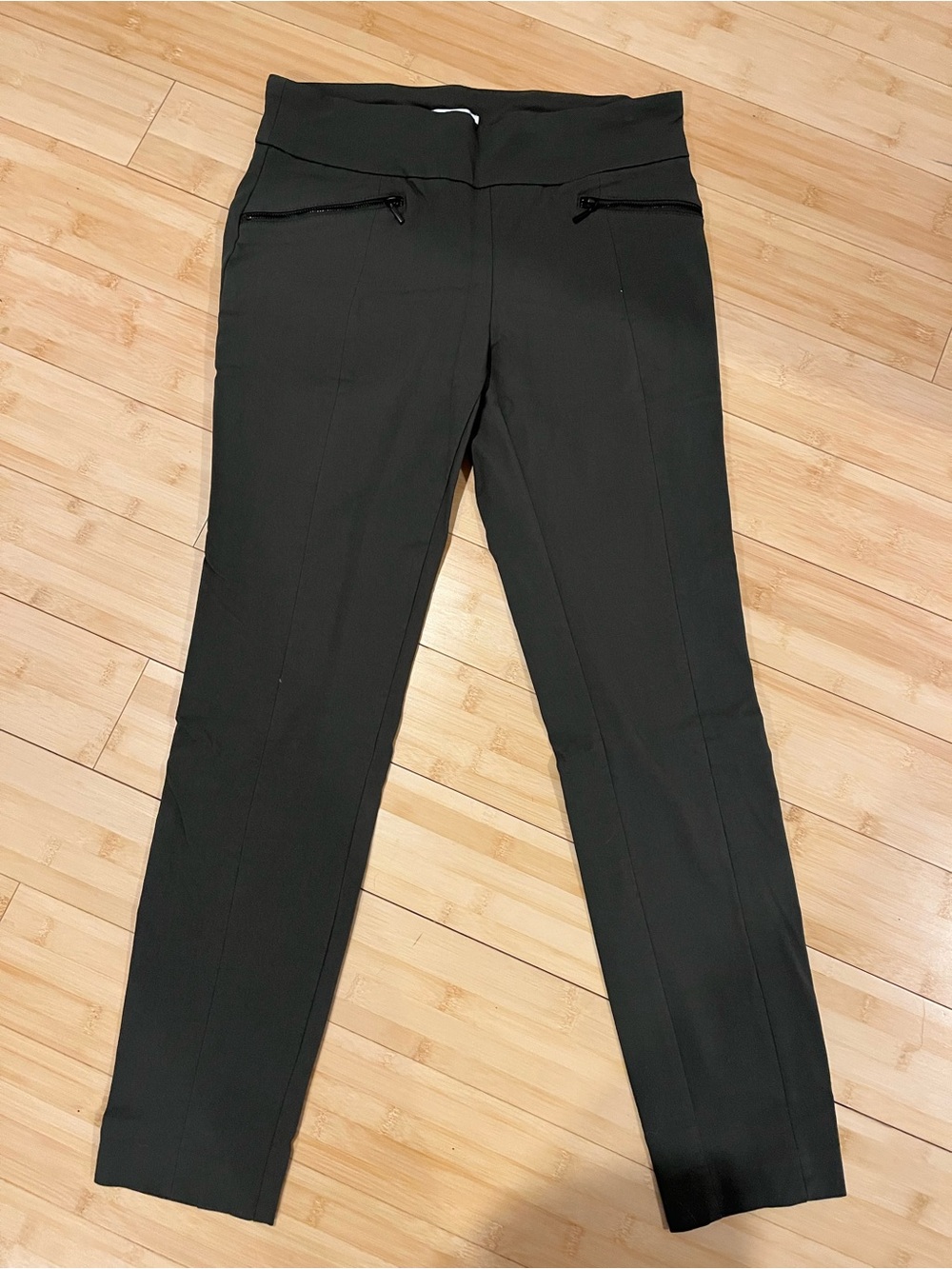 Bar III charcoal Straight-Leg Pull-On Pants